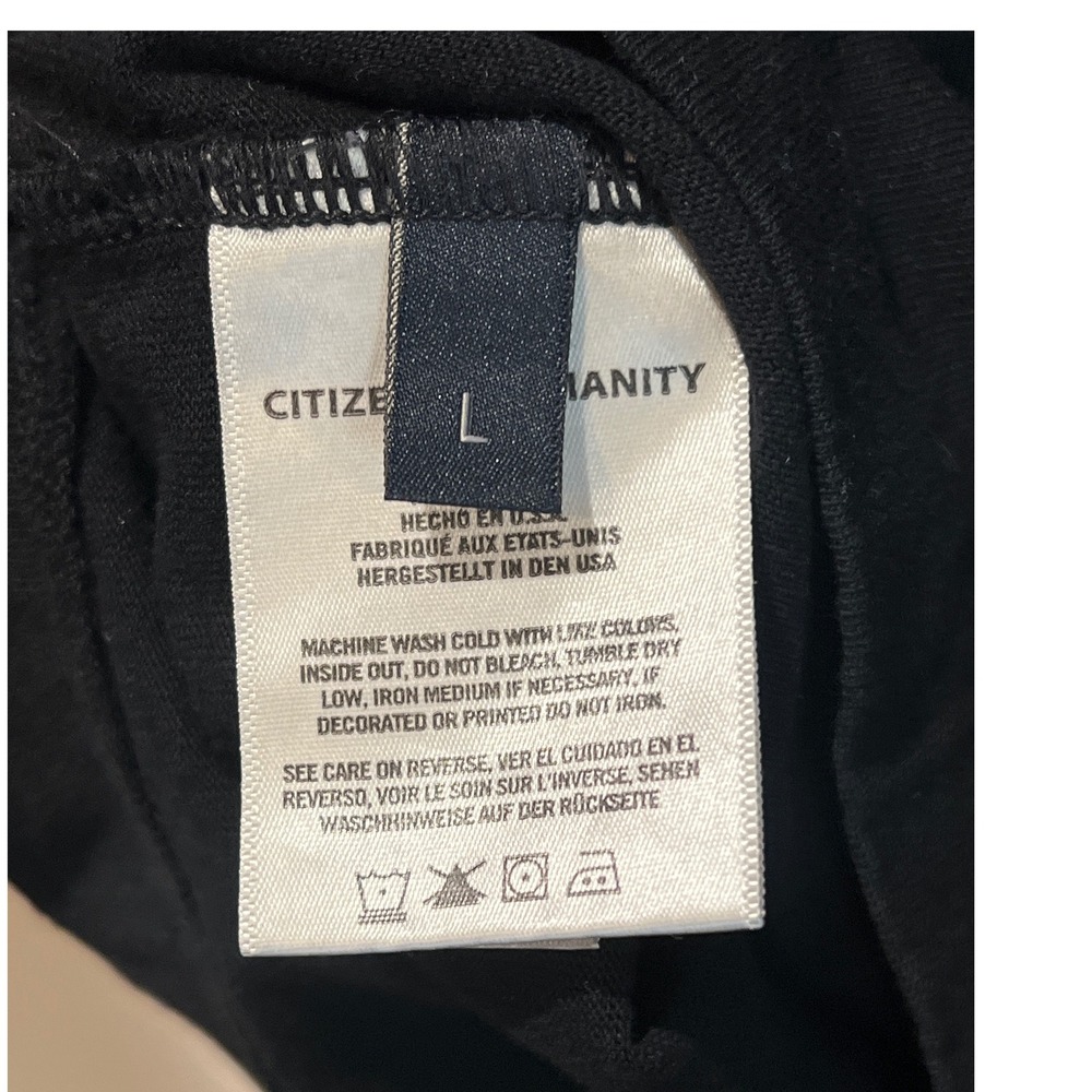 Citizens of Humanity Black Puff Sleeve Crew‎ Neck T Shirt Size L - Picture 5 of 6
